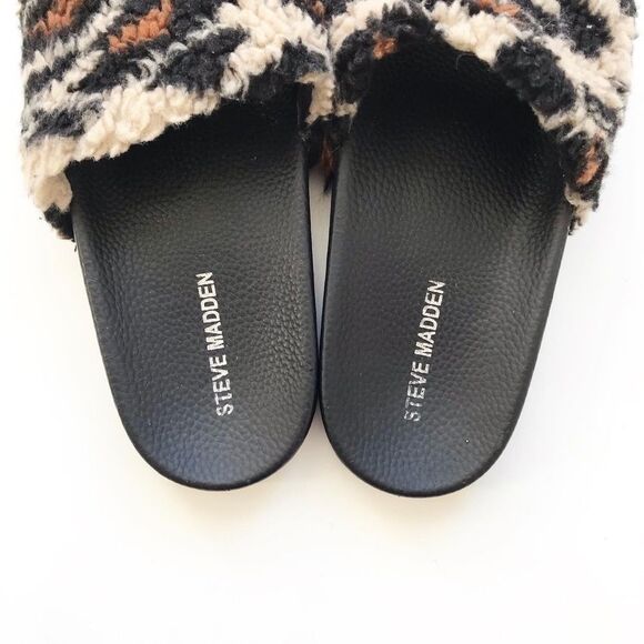 Steve Madden faux shearling-trim leopard slippers VGUC size 5 women (4 youth) - Picture 5 of 7